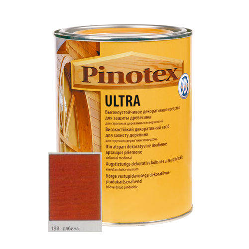 Антисептик Pinotex ULTRA с лаком рябина для наружных работ 10л
